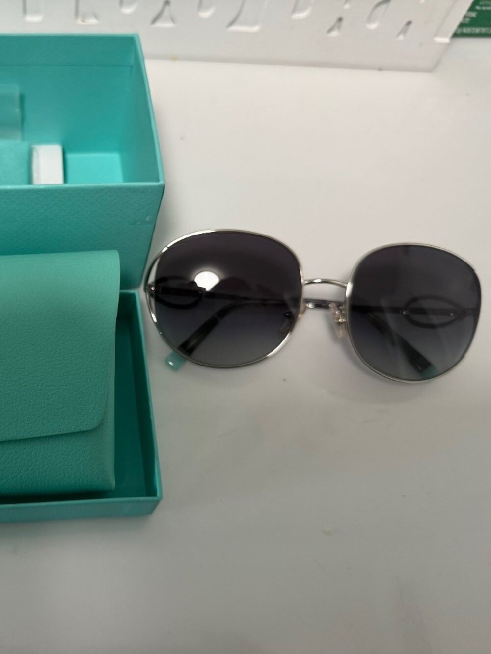 Tiffany & Co. TF3065 Silver Grey Gradient Sunglasses 56mm w/ Box